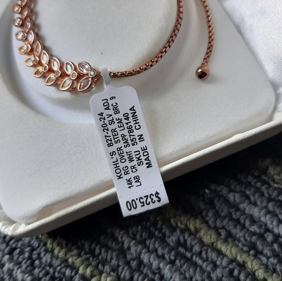 Dark Rose Gold Silver Bracelet With Sapphire Stones - Picture 4 of 6